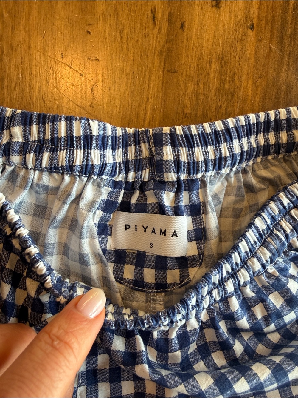 Piyama Blue Gingham Shorts - Picture 3 of 3